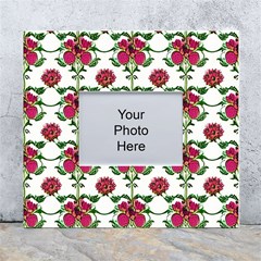 Retro 1880s Flowers Pattern 2 White Wall Photo Frame 5  X 7  by violetheavensky