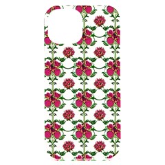 Retro 1880s Flowers Pattern 2 Iphone 15 Plus Black Uv Print Pc Hardshell Case by violetheavensky