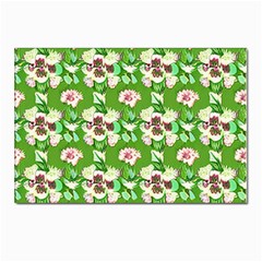 Retro 1880s Flowers Pattern 4 Postcards 5  X 7  (pkg Of 10) by violetheavensky