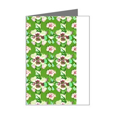 Retro 1880s Flowers Pattern 4 Mini Greeting Card by violetheavensky