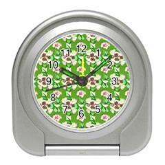 Retro 1880s Flowers Pattern 4 Travel Alarm Clock by violetheavensky