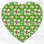 Retro 1880s Flowers Pattern 4 Jigsaw Puzzle (Heart) Front