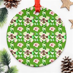 Retro 1880s Flowers Pattern 4 Round Ornament (two Sides) by violetheavensky