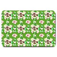 Retro 1880s Flowers Pattern 4 Large Doormat by violetheavensky