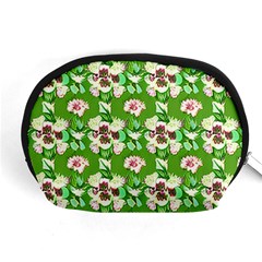 Retro 1880s Flowers Pattern 4 Accessory Pouch (medium) by violetheavensky