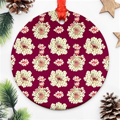 Retro 1880s Flowers Pattern Round Ornament (two Sides) by violetheavensky