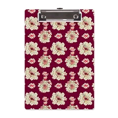 Retro 1880s Flowers Pattern A5 Acrylic Clipboard by violetheavensky