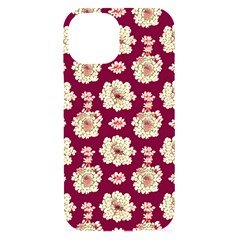 Retro 1880s Flowers Pattern Iphone 15 Black Uv Print Pc Hardshell Case by violetheavensky