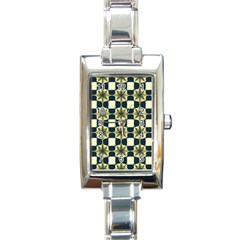 Royal Fractal Pattern Rectangle Italian Charm Watch by violetheavensky