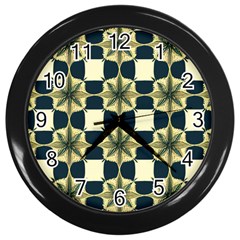 Royal Fractal Pattern Wall Clock (black) by violetheavensky