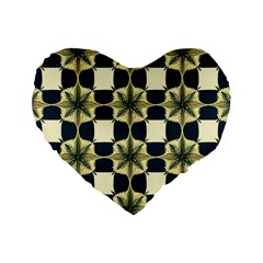 Royal Fractal Pattern Standard 16  Premium Heart Shape Cushions by violetheavensky