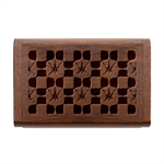 Royal Fractal Pattern Wood Oval USB Flash Drive Box