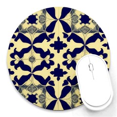 Royal Fractal Pattern 3 Round Mousepad by violetheavensky