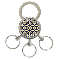 Royal Fractal Pattern 3 3-ring Key Chain by violetheavensky