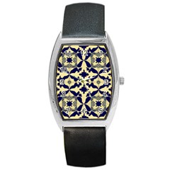 Royal Fractal Pattern 3 Barrel Style Metal Watch by violetheavensky