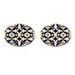 Royal Fractal Pattern 3 Cufflinks (Oval) Front(Pair)