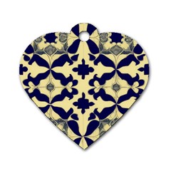 Royal Fractal Pattern 3 Dog Tag Heart (one Side) by violetheavensky