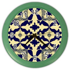 Royal Fractal Pattern 3 Color Wall Clock by violetheavensky