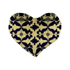 Royal Fractal Pattern 3 Standard 16  Premium Flano Heart Shape Cushions by violetheavensky