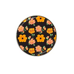 Retro 40s 50s Flowers Pattern Halloween 3 Hat Clip Ball Marker (10 Pack) by violetheavensky