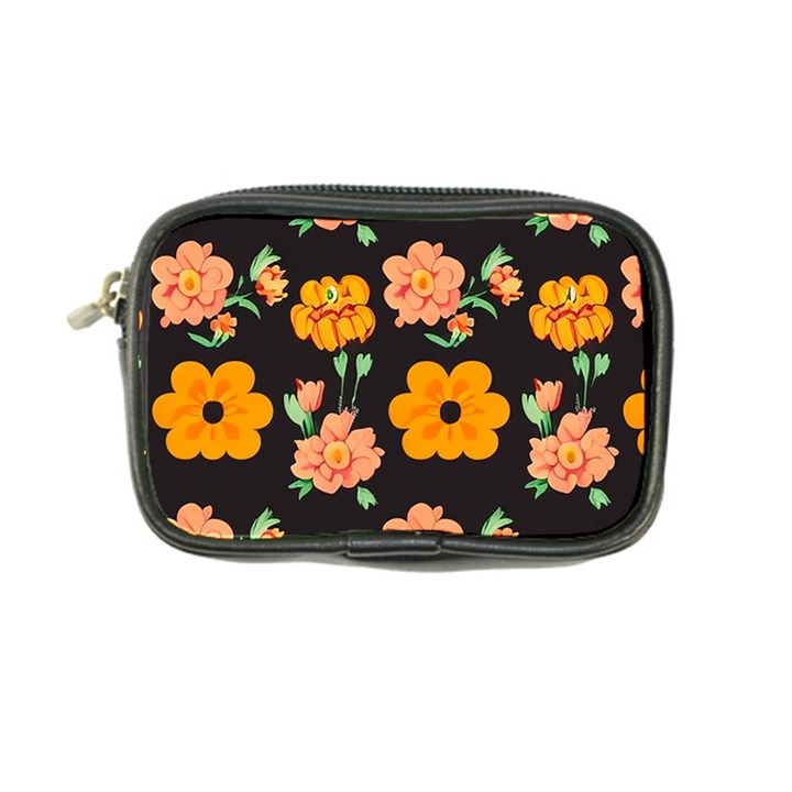 Retro 40s 50s Flowers Pattern Halloween 3 Coin Purse