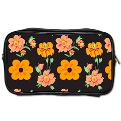 Retro 40s 50s Flowers Pattern Halloween 3 Toiletries Bag (two Sides) by violetheavensky