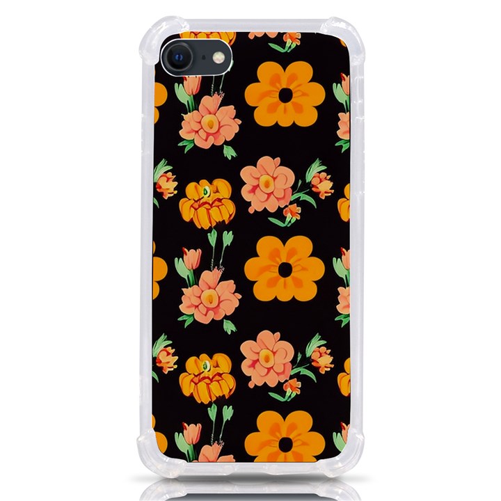 Retro 40s 50s Flowers Pattern Halloween 3 iPhone SE