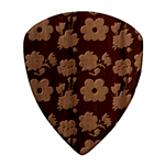 Retro 40s 50s Flowers Pattern Halloween 3 Square Wood Guitar Pick Holder Case And Picks Set Pick