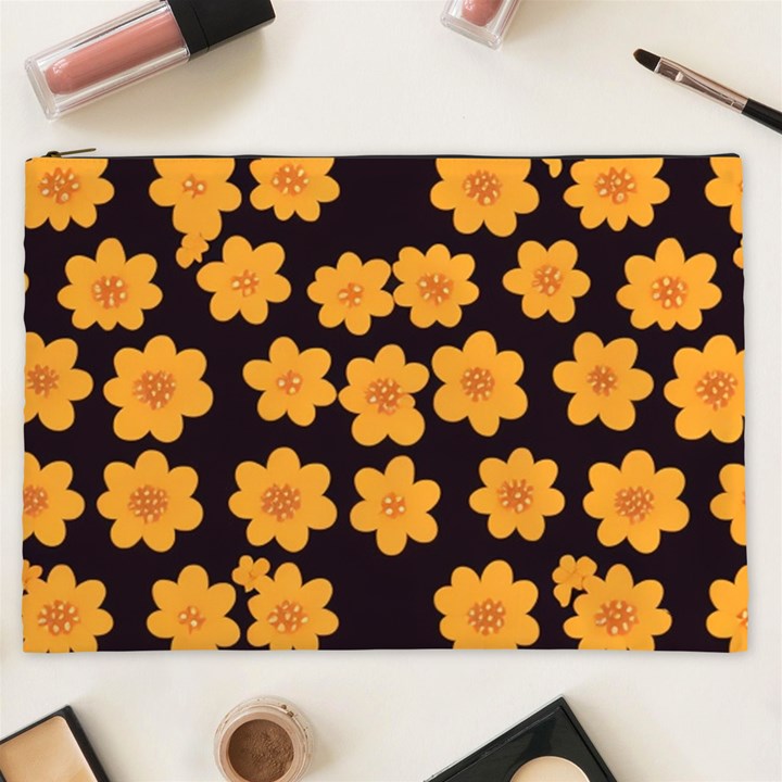 Retro 40s 50s Flowers Pattern Halloween 4 Cosmetic Bag (XXL)