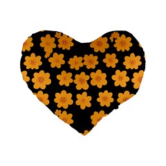 Retro 40s 50s Flowers Pattern Halloween 4 Standard 16  Premium Heart Shape Cushions by violetheavensky