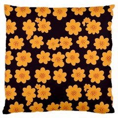 Retro 40s 50s Flowers Pattern Halloween 4 Large Premium Plush Fleece Cushion Case (two Sides) by violetheavensky