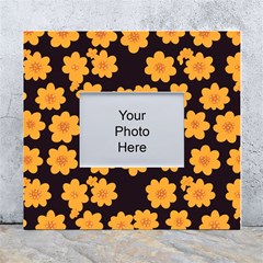 Retro 40s 50s Flowers Pattern Halloween 4 White Wall Photo Frame 5  X 7  by violetheavensky