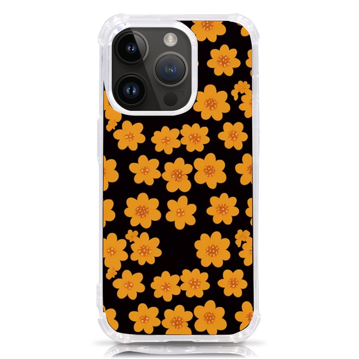 Retro 40s 50s Flowers Pattern Halloween 4 iPhone 14 Pro TPU UV Print Case