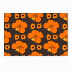 Retro 40s 50s Flowers Pattern Halloween 2 Postcard 4 x 6  (pkg Of 10) by violetheavensky