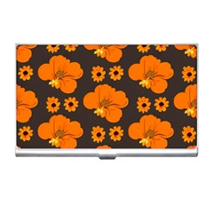 Retro 40s 50s Flowers Pattern Halloween 2 Business Card Holder by violetheavensky