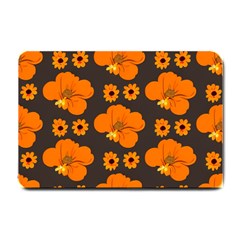 Retro 40s 50s Flowers Pattern Halloween 2 Small Doormat by violetheavensky