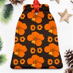 Retro 40s 50s Flowers Pattern Halloween 2 Bell Ornament (Two Sides) Front