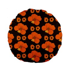 Retro 40s 50s Flowers Pattern Halloween 2 Standard 15  Premium Flano Round Cushions by violetheavensky