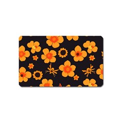 Retro 40s 50s Flowers Pattern Halloween Magnet (name Card) by violetheavensky