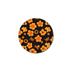 Retro 40s 50s Flowers Pattern Halloween Golf Ball Marker (10 Pack) by violetheavensky