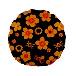 Retro 40s 50s Flowers Pattern Halloween Standard 15  Premium Round Cushions Front