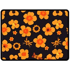 Retro 40s 50s Flowers Pattern Halloween Two Sides Fleece Blanket (large) by violetheavensky