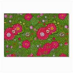 Mid Century Retro Floral 1970s 1960s Pattern 88 Postcard 4 x 6  (pkg Of 10) by violetheavensky