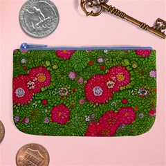 Mid Century Retro Floral 1970s 1960s Pattern 88 Large Coin Purse by violetheavensky