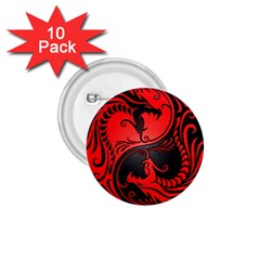 Red Yin Yang Dragons 1 75  Buttons (10 Pack) by JeffBartels