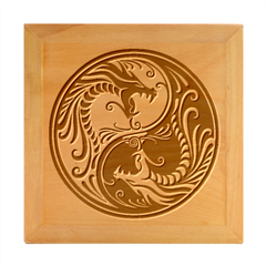 Red Yin Yang Dragons Wood Photo Frame Cube by JeffBartels