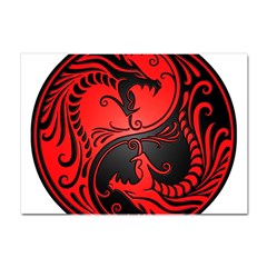 Red Yin Yang Dragons Crystal Sticker (a4) by JeffBartels