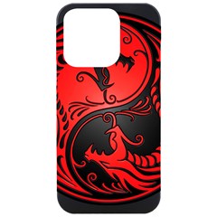 Red Yin Yang Dragons Iphone 15 Pro Black Uv Print Pc Hardshell Case by JeffBartels