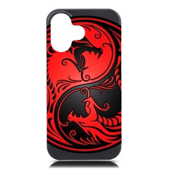 Red Yin Yang Dragons Iphone 16 Black Uv Print Pc Hardshell Case by JeffBartels