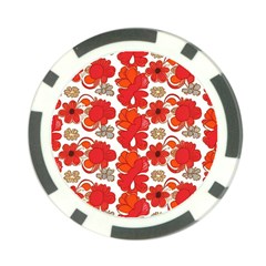 Mid Century Retro Floral 1970s 1960s Pattern 91 Poker Chip Card Guard (10 Pack) by violetheavensky